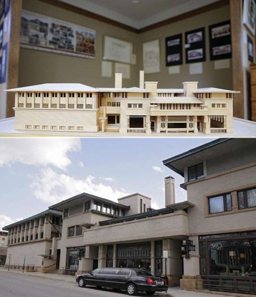 Френк Ллойд Райт залишив свій слід у Мейсон-Сіті (City National Bank та Park Inn Hotel). Фрэнк Ллойд Райт оставил свой след в Мейсон-Сити (City National Bank и Park Inn Hotel).