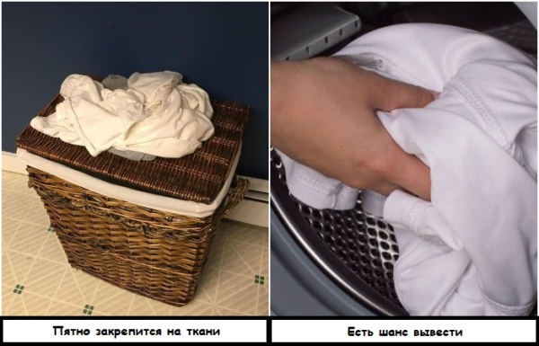 Речі з плямами не повинні чекати своєї черги у кошику Вещи с пятнами не должны дожидаться своей очереди в корзине