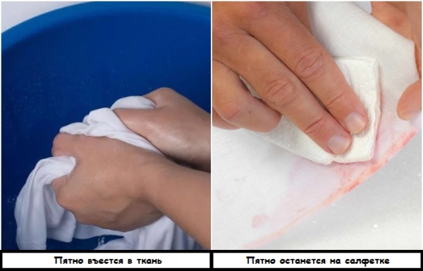 Не тріть пляму, краще промокніть її серветкою Не трите пятно, лучше промокните его салфеткой