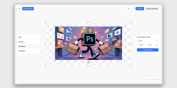Сервис PixelCut с генеративной заливкой