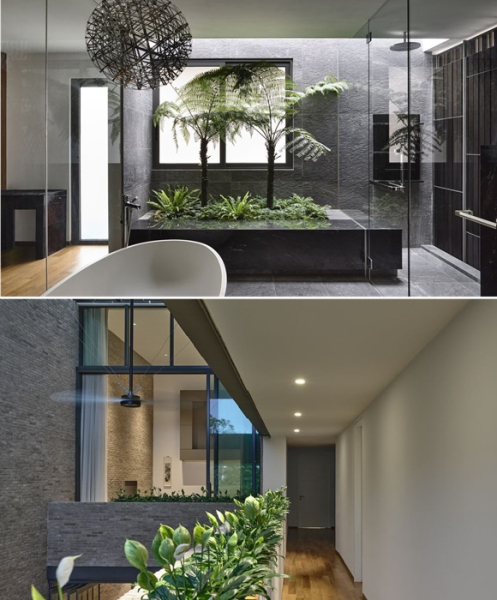 Внутри дома можно наслаждаться красотой живых растений (Vertical Oasis House, Сингапур).