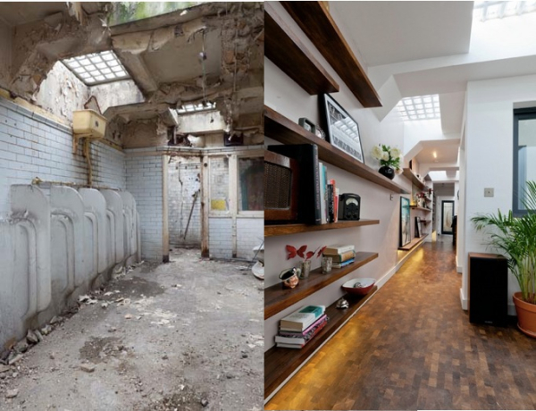 Кто бы мог подумать, что так можно было переоборудовать старый общественный туалет.