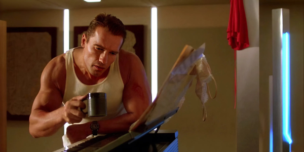 людина, що біжить зі Шварценеггером