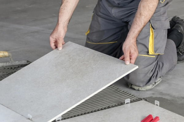 Первоначальная укладка плитки