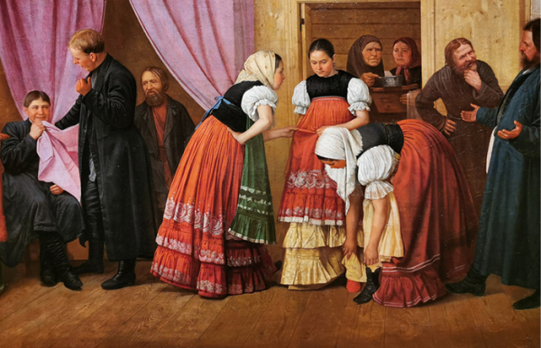 Спідниці візуально збільшували стегна. Юбки визуально увеличивали бедра.