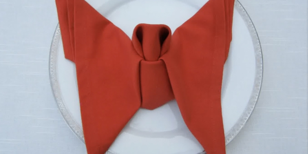 Как красиво сложить бумажные салфетки на праздничный стол в виде бабочки