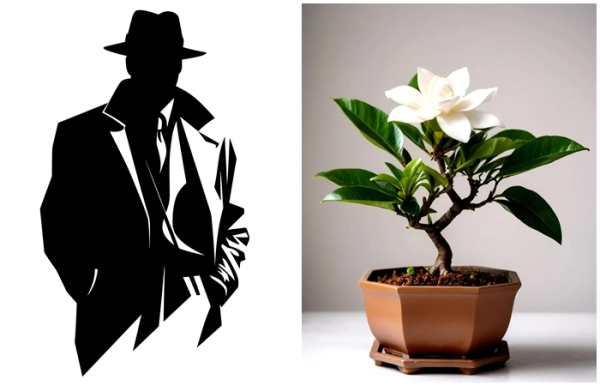  Силуэт и гардения.  Фото: static.vecteezy.com.  basket-24.wbbasket.ru.