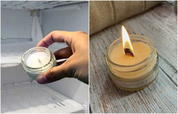 После заморозки свеча будет дольше гореть