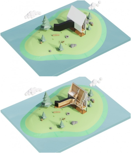 Макет ультраузкого «Парусного домика».