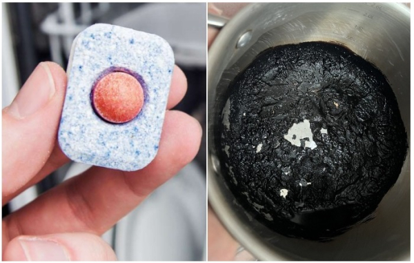 Используйте таблетку для посудомойки, как губку