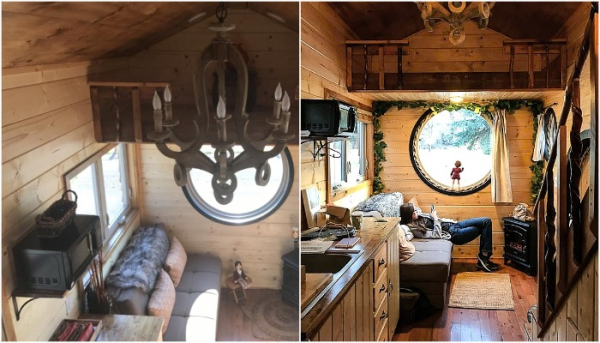 Гостиная с камином.