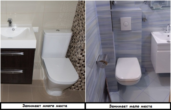 Підвісний унітаз займе менше місця Подвесной унитаз займет меньше места