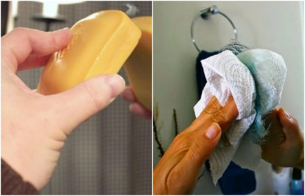 Натрите зеркало мылом, а затем - тряпкой