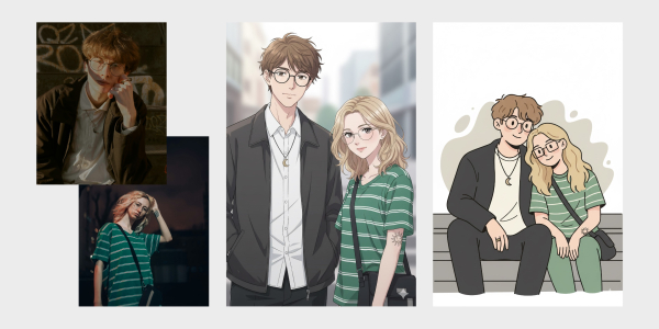 Промты для парной фотосессии ИИ: стилизованные изображения