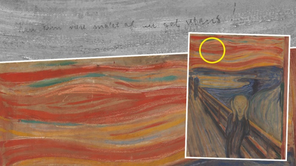 Малозаметное граффити-предупреждение от автора картины. /Фото: thetimes.com