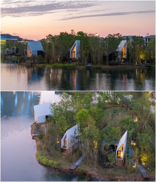 На острове установлено три «Парусных домика».