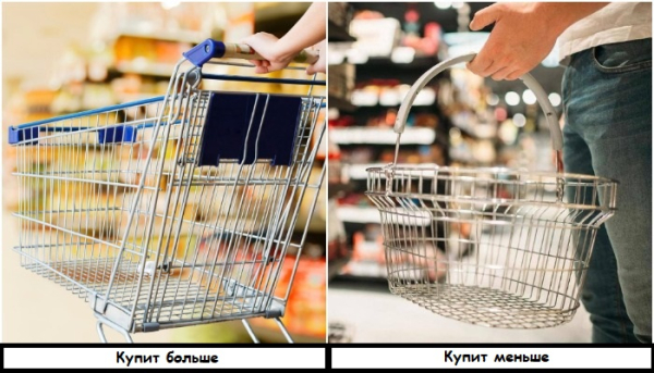 Лучше ходить по магазину с маленькой корзинкой