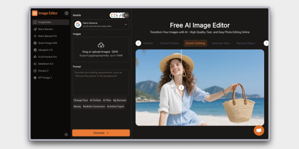 Нейросети для обработки фото: Image Editor