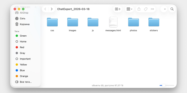 Как скачать данные из Telegram: как выглядит экспорт данных