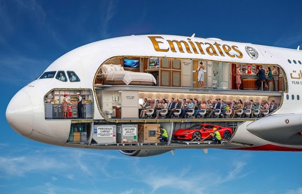 Airbus A380 в разрезе./ Фото: youtube.com