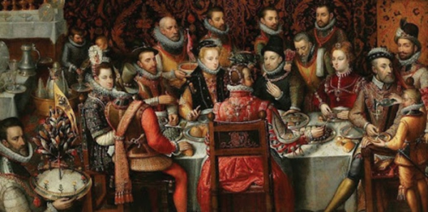 Обед в Италии 16 века - сложный ритуал, сопровождаемый молитвами. /Фото: miseenplaceasia.com