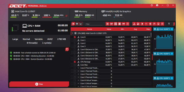 Программы для диагностики компьютера: OCCT