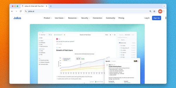 Нейросети для визуализации данных: Julius AI