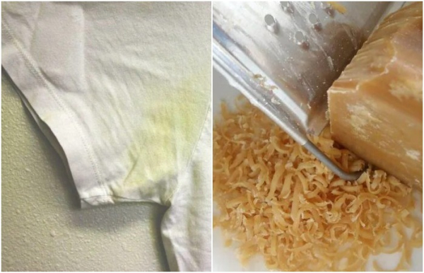 Хозяйственное мыло уберет свежие пятна