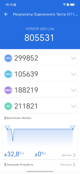Honor 600 Lite в AnTuTu