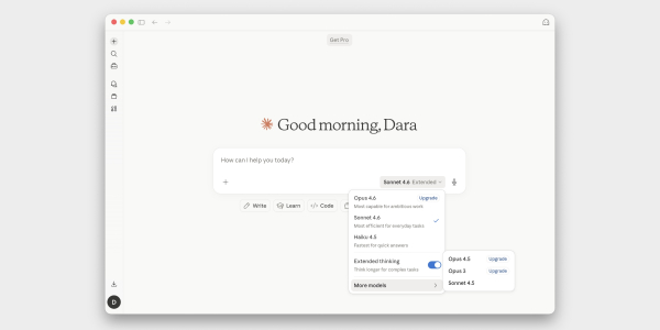 Интерфейс нейросети Claude