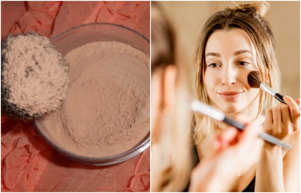 В конце припудрите лицо