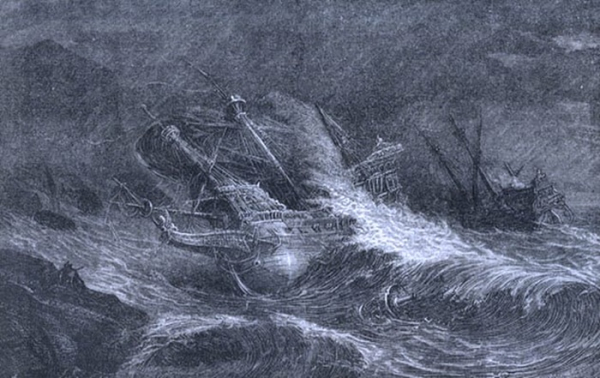 Один шторм положил конец непобедимости Армады, а Испания лишилась главенства в море. /Фото: britishbattles.com