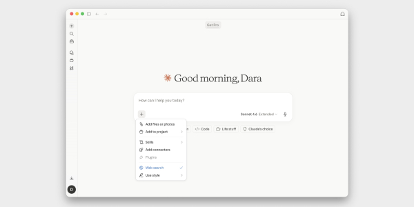 Интерфейс нейросети Claude